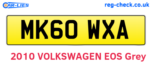 MK60WXA are the vehicle registration plates.
