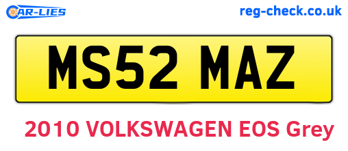 MS52MAZ are the vehicle registration plates.
