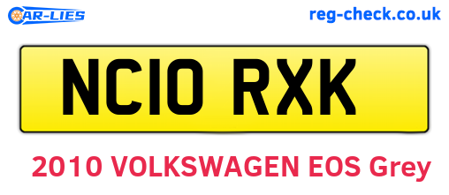 NC10RXK are the vehicle registration plates.