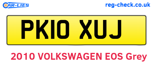 PK10XUJ are the vehicle registration plates.