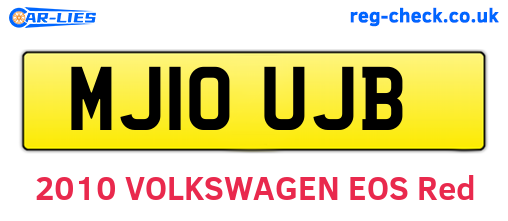 MJ10UJB are the vehicle registration plates.