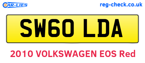 SW60LDA are the vehicle registration plates.