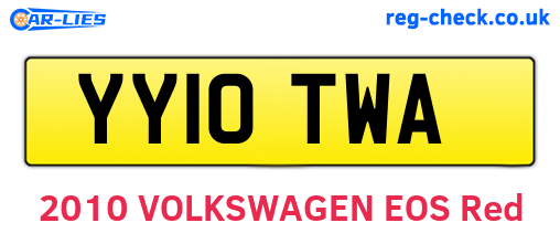YY10TWA are the vehicle registration plates.