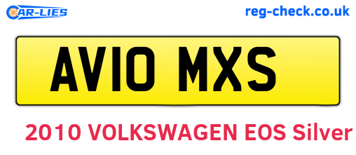AV10MXS are the vehicle registration plates.