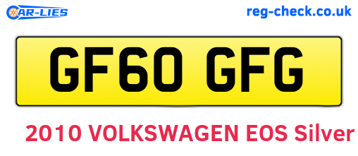 GF60GFG are the vehicle registration plates.