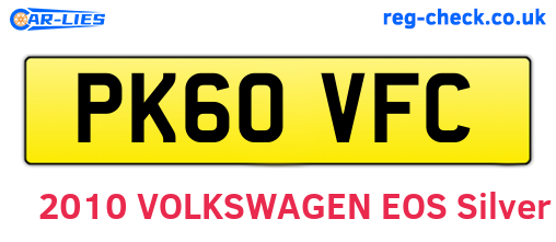 PK60VFC are the vehicle registration plates.