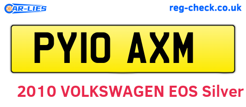 PY10AXM are the vehicle registration plates.