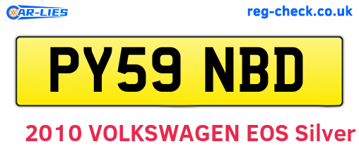 PY59NBD are the vehicle registration plates.