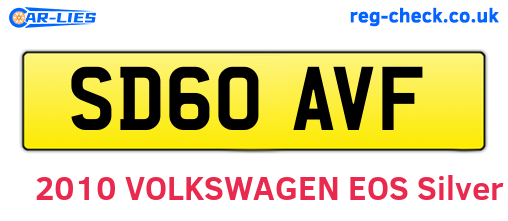 SD60AVF are the vehicle registration plates.