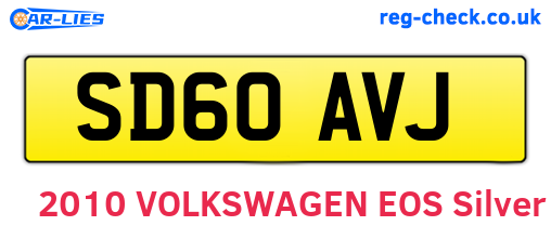 SD60AVJ are the vehicle registration plates.