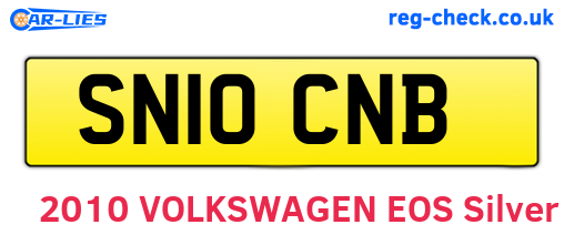 SN10CNB are the vehicle registration plates.
