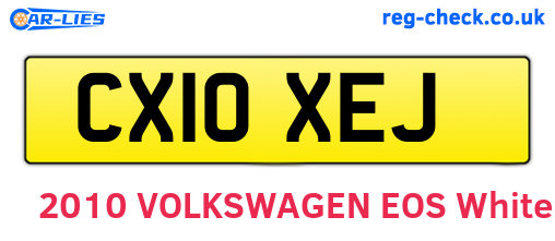 CX10XEJ are the vehicle registration plates.
