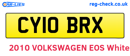 CY10BRX are the vehicle registration plates.