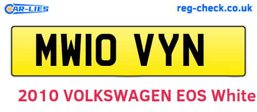 MW10VYN are the vehicle registration plates.