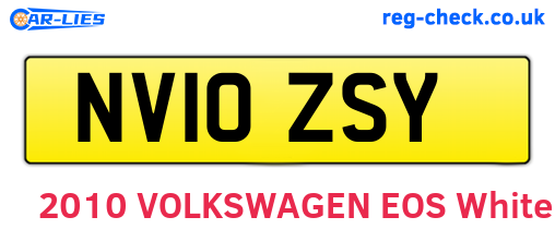 NV10ZSY are the vehicle registration plates.