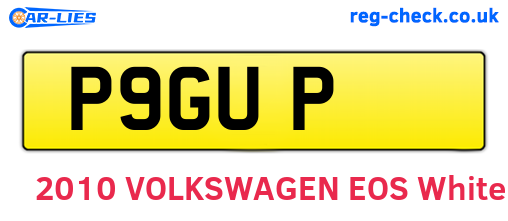 P9GUP are the vehicle registration plates.