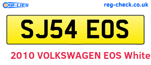 SJ54EOS are the vehicle registration plates.