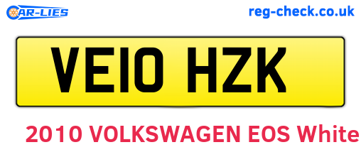 VE10HZK are the vehicle registration plates.
