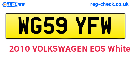 WG59YFW are the vehicle registration plates.