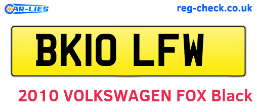 BK10LFW are the vehicle registration plates.