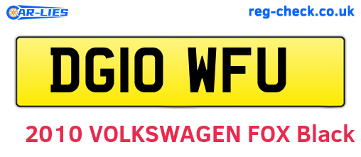DG10WFU are the vehicle registration plates.
