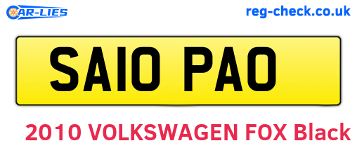 SA10PAO are the vehicle registration plates.