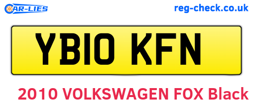 YB10KFN are the vehicle registration plates.