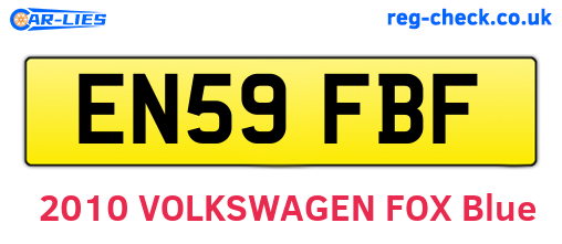 EN59FBF are the vehicle registration plates.