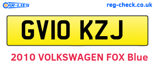 GV10KZJ are the vehicle registration plates.