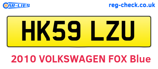 HK59LZU are the vehicle registration plates.