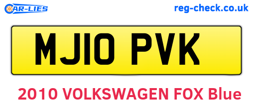 MJ10PVK are the vehicle registration plates.