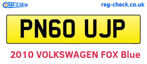 PN60UJP are the vehicle registration plates.