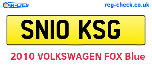 SN10KSG are the vehicle registration plates.