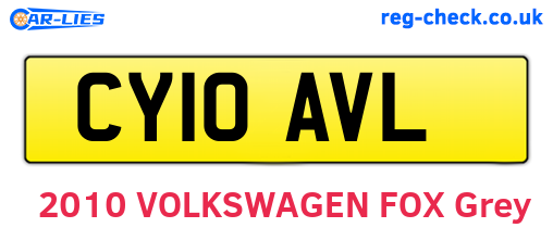 CY10AVL are the vehicle registration plates.