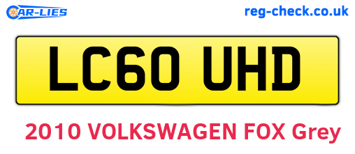 LC60UHD are the vehicle registration plates.