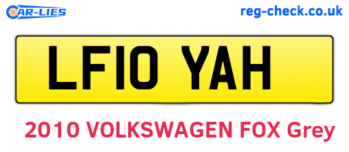 LF10YAH are the vehicle registration plates.