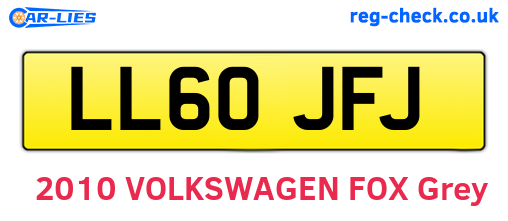 LL60JFJ are the vehicle registration plates.