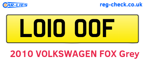 LO10OOF are the vehicle registration plates.