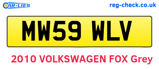 MW59WLV are the vehicle registration plates.