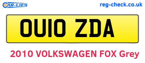 OU10ZDA are the vehicle registration plates.