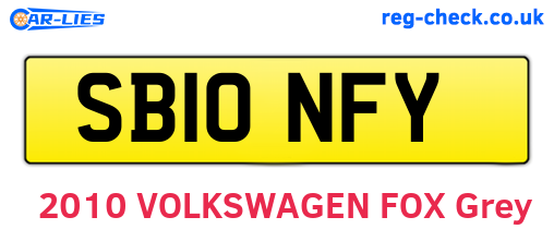 SB10NFY are the vehicle registration plates.