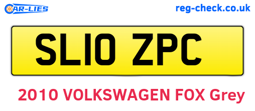 SL10ZPC are the vehicle registration plates.