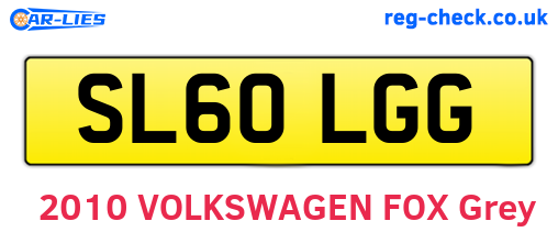 SL60LGG are the vehicle registration plates.