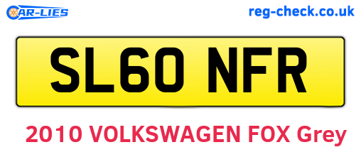 SL60NFR are the vehicle registration plates.