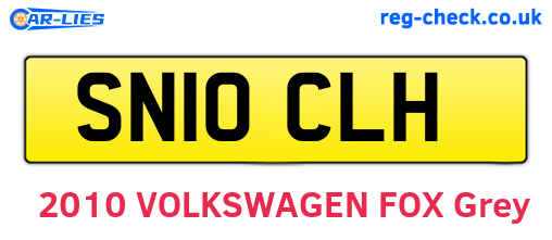 SN10CLH are the vehicle registration plates.