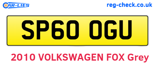 SP60OGU are the vehicle registration plates.