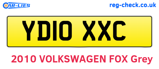 YD10XXC are the vehicle registration plates.