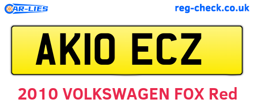 AK10ECZ are the vehicle registration plates.