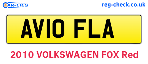 AV10FLA are the vehicle registration plates.