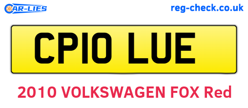 CP10LUE are the vehicle registration plates.